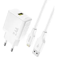Dudao A23LEU 2.4A GaN Charger + Lightning White