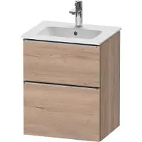 Duravit D-Neo Waschtischunterbau wandhängend, 510x625x402mm, 1 Auszug, 1 Schubkasten, mit Griff Edelstahl gebürstet, DE4360070550000, Farbe: Eiche Marmoriert Dekor