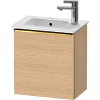 Duravit Waschtischunterschrank D-Neo 41x27,4x44cm, 1 T, An L, g pol/Eiche Nat