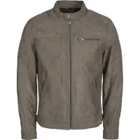 Jack & Jones Lederimitatjacke "JJEROCKY in Kunstlederoptik mit Reißverschlusstaschen" unifarben, modisch, regular fit, Lederimitat