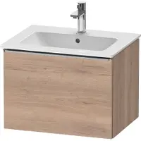 Duravit D-Neo Waschtischunterbau wandhängend, 610x440x462mm, 1 Auszug, mit Griff Edelstahl gebürstet, DE4261070550000, Farbe: Eiche Marmoriert Dekor