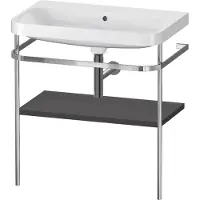 Duravit Möbelwaschtisch-Kombi Happy D.2 Plus 77,5x49cm, o. HL, graph matt, m Konsole
