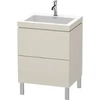 Duravit Waschtischunterschrank c-bonded L-Cube 60 x48cm, 1 HL, Tau ma, 2 Ausz., steh.