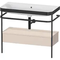 Duravit Waschtischunterbau HAPPY D.2 PLUS 975x490mm m Metallkon o HL ta supermatt ohne Hahnloch taupe supermatt