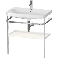 Duravit Möbelwaschtisch-Kombi Happy D.2 Plus 77,5x49cm, 1 HL, we hgl, m Metallkonsole