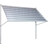 Angerer Klemmmarkise Premium 150 cm Streifen hellgrau
