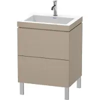 Duravit Waschtischunterbau L-CUBE m WT Vero Air 698x600x480mm 1 HL leinen 1 Hahnloch leinen