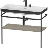 Duravit Möbelwaschtisch-Kombi Happy D.2 Plus 97,5x49cm, 2 HL, st-g s-matt, m Konsole