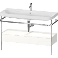 Duravit Waschtischset HAPPY D.2 PLUS 1175x490mm ein Hahnloch weiß supermatt ein Hahnloch weiß supermatt