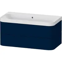 Duravit Möbelwaschtisch Happy D.2 Plus 97,5x49cm, o. HL, blau s-matt, 2 Schubk.
