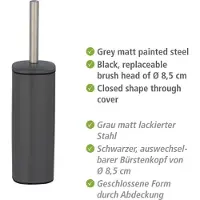 Wenko WC-Garnitur Mod. Alassio, Grau geschlossene Form, aus lackiertem Stahl