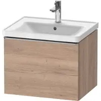Duravit D-Neo Waschtischunterbau wandhängend, 584x440x452mm, 1 Auszug, mit Griff Edelstahl gebürstet, DE4249070550000, Farbe: Eiche Marmoriert Dekor