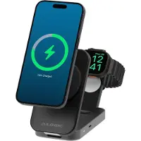 Alogic FLIP 2IN1 QI2, Drinnen, USB, Kabelloses Aufladen, Schwarz