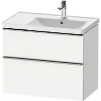 Duravit D-Neo Waschtischunterbau wandhängend, 784x625x452mm, 1 Auszug, 1 Schubkasten, mit Griff Edelstahl gebürstet, DE4358070180000, Farbe: Weiß Matt Dekor