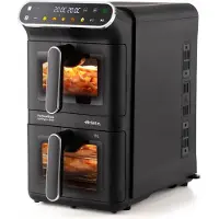 Ariete Vertikale Doppel-Heißluftfritteuse 4640 Air Fryer Vertical DUO 11 l, 2460 W, 6 Programme, Sync-Funktion, Dual-Grill, schwarz