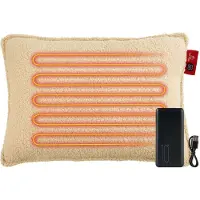 Feel Home - Wärmendes Kissen - Teddy - Off-white 45x60cm - mit 10000mAh Powerbank