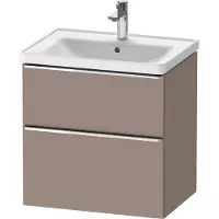 Duravit D-Neo Waschtischunterbau wandhängend, 634x625x452mm, 1 Auszug, 1 Schubkasten, mit Griff Chrom, DE4354010430000, Farbe: Basalt Matt Dekor