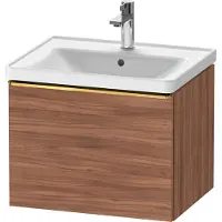Duravit D-Neo Waschtischunterbau wandhängend, 584x440x452mm, 1 Auszug, mit Griff Gold poliert, DE4249034790000, Farbe: Nussbaum Matt Dekor
