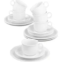 Seltmann Compact Kaffeeservice, Porzellan, Weiß, Spülmaschinenfest, 18-tlg., 1716172