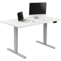 Equip ERGO Elektrisches-Sitz-Steh-Tischgestell, Doppelmotor, grau, 100 kg, Elektro, 38 mm/sek, 2 Bein(e), Kunststoff, Stahl, Grau