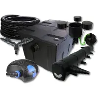 SunSun TeichFilter Set 60000l 72W Klärer,100W ECO Pumpe 25m Schlauch Skimmer