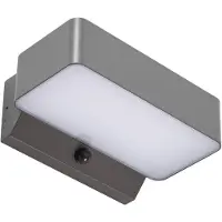 LINDBY Fando LED-Außenwandleuchte, anthrazit, 22,5 cm, Sensor, IP44 - , Fando, Grau, Aluminium