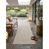 KADIMA DESIGN Balkonteppich Bohemian UV-Beständig Waschbar Strapazierfähig | Läufer Beige 80x250 cm Küche Balkon Fußbodenheizung geeignet | IMST –