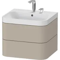 Duravit Möbelwaschtisch Happy D.2 Plus 57,5x49cm, 2 HL, Tau s-matt, 2 Schubk.