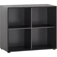 MÖBELPARTNER Aktenregal Raven | Large | HxBxT 84x100x41cm | 4 Fächern | Eiche/Schwarz
