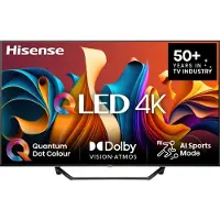Hisense 65 '' A7N | Hi-QLED Smart TV 4K 60 Hz, 165,1 cm (65"), 3840 x 2160 Pixel, DLED, Smart-TV, WLAN, Schwarz