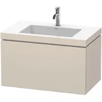 Duravit Waschtischunterschrank c-bonded L-Cube 80x48cm, 1 HL, Tau matt, 1 Ausz., wandhängend