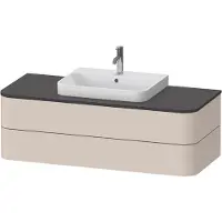 Duravit Waschtischunterbau HAPPY D.2 PLUS 1300x550mm 2 Schubk ta s-matt o ES taupe supermatt ohne Einrichtungssystem