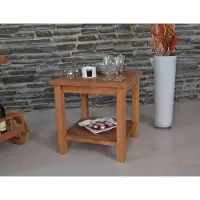 MiaMöbel Gartentisch 50x50x50 cm Gartenmöbel Outdoor Modern Massivholz Teak Honig