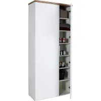 Die Möbelfundgrube Garderobenschrank weiß hochglanz - Eiche 82 cm - MUNDI