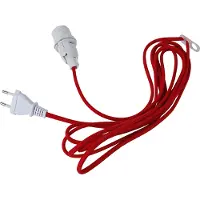 Best Season Ersatzkabel Leuchtsterne u. Hängeartikel rotes Textilkabel, ca 3,5 m / im Polybeutel, 293-01