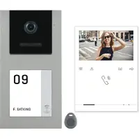 Balter EVO-AP Grau Video Türsprechanlage mit EVO-Quick Kompaktmonitor 2-Draht BUS Komplettsystem für 1 Teilnehmer
