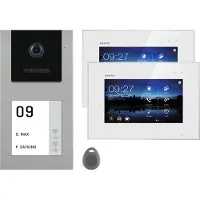 Balter EVO-AP Grau Video Türsprechanlage 7" Touchscreen RFID 2-Draht BUS Set für 2 Familienhaus