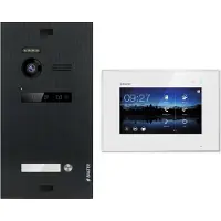 Balter EVO Schwarz 2-Draht BUS 7" Monitor Video Türsprechanlage Set für 1 Familienhaus