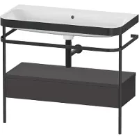 Duravit Möbelwaschtisch-Kombi Happy D.2 Plus 97,5x49cm, o HL, gra m, m Konso, 1 Lad
