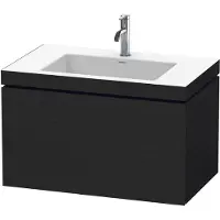 Duravit Waschtischunterschrank c-bonded L-Cube 80x48cm, 1 HL, Eiche schwarz, 1 Auszug