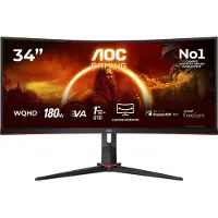 AOC G2 CU34G2XPD/BK, 86,4 cm (34"), 3440 x 1440 Pixel, Wide Quad HD, LED, 1 ms, Schwarz, Rot