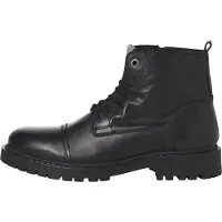 Jack & Jones 12258045_212_45, Stiefel, Schwarz, Anthrazit, Rundzeh, Schnürverschluss, Reißverschluss, Mikrofaser, 100% Polyester