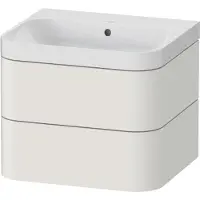 Duravit Möbelwaschtisch Happy D.2 Plus 57,5x49cm, o HL, No we s-matt, 2 Schubk.