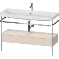 Duravit Waschtischset HAPPY D.2 PLUS 1175x490mm ein Hahnloch taupe supermatt ein Hahnloch taupe supermatt