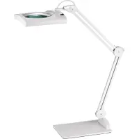 Alco LED-Lupenleuchte Glaslinse 190,5mm (7,5 Zoll) Standfuß weiß Abdeck.,eckiger Kopf