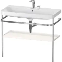 Duravit Möbelwaschtisch-Kombi Happy D.2 Plus 97,5x49cm, 2 HL, we hgl, m Metallkonsole