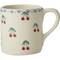 Rice Keramik Becher mit handgemalten Kirschen in creme | Gr.: onesize