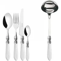 Casa Bugatti aladdin chromring, 49-teiliges besteckset, trasparenter griff, galeriebox,