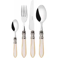 Casa Bugatti aladdin antik-silberring, 24-teiliges besteckset, beiger griff, galeriebox, casa
