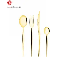 Casa Bugatti natura gold, 24-teiliges, poliertes, vergoldetes stahlbesteckset, in einer fensterbox,